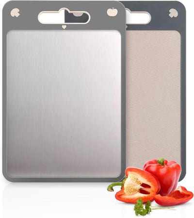 Tabla cortar doble cara acero inox grado alimenticio mediana