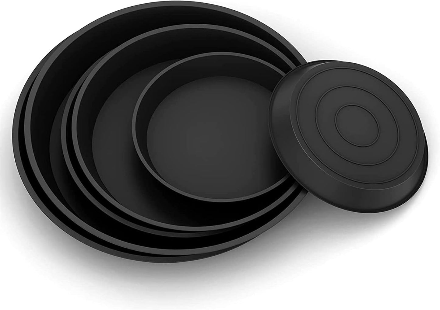 6 Platillos Plástico para Macetas 8-12" Negro