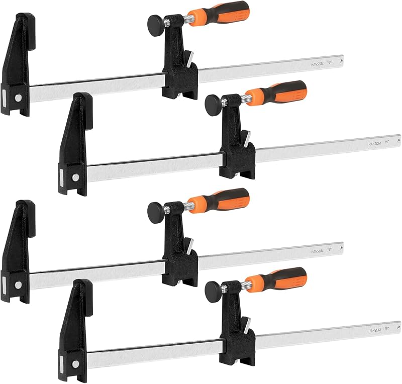 4 Abrazaderas Barra 18" Madera 600lb Ajustables