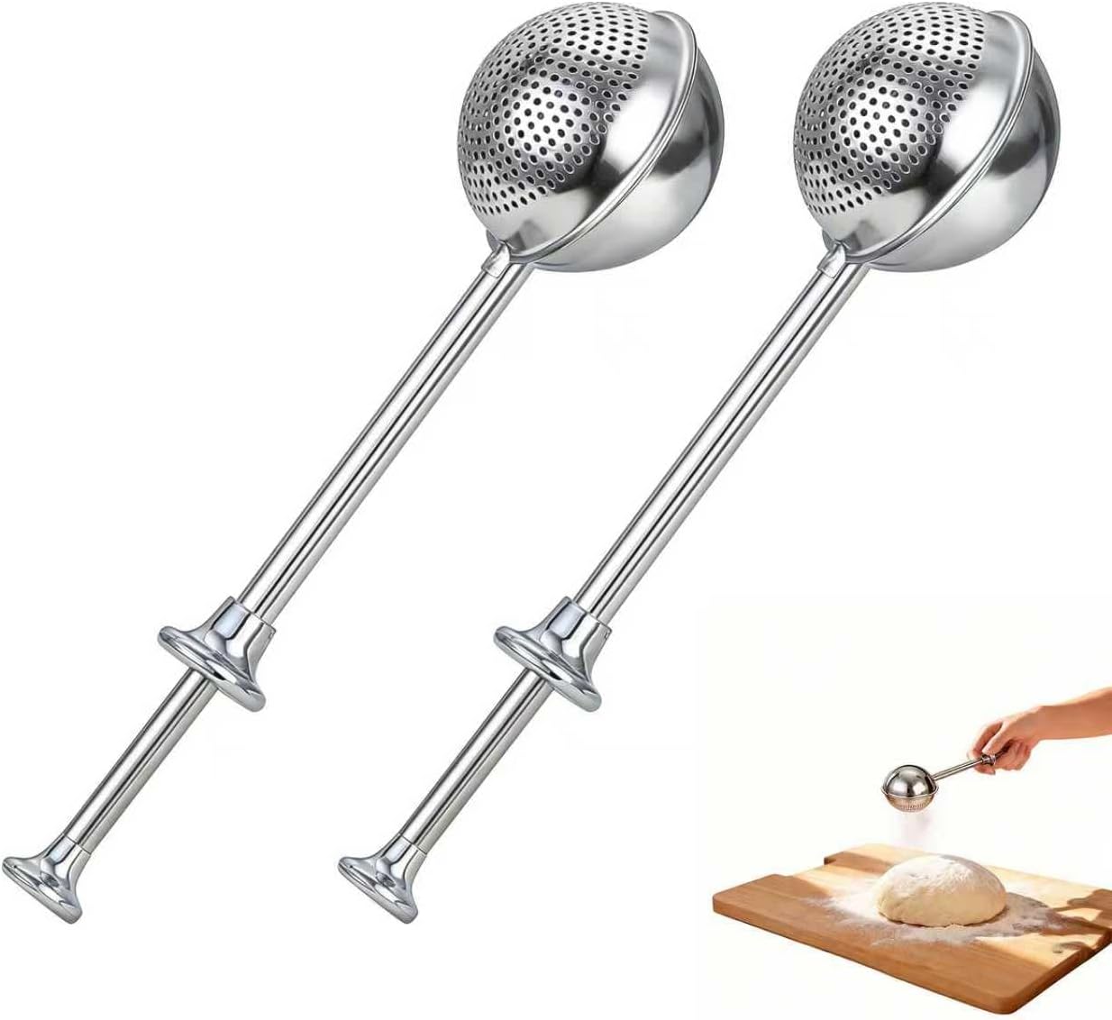 Paquete de 2 plumeros de masa madre acero inoxidable 304