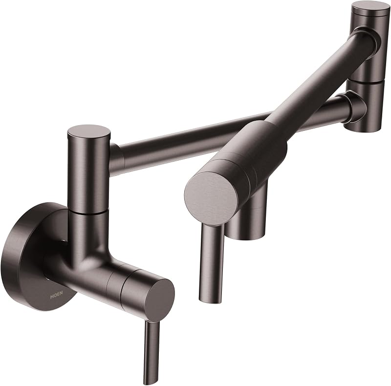 Grifo cocina brazo plegable inox negro