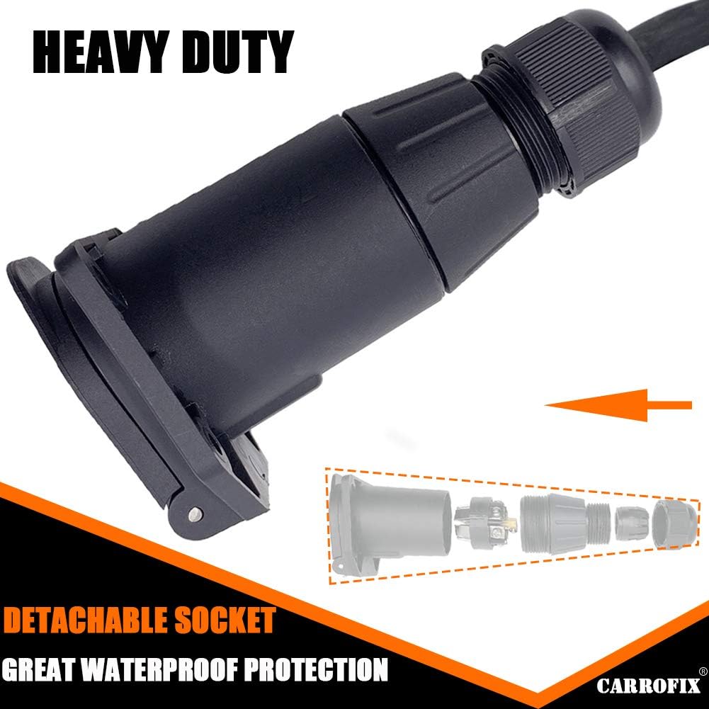 Cable extensión remolque 7 vías conector RV camión impermeable