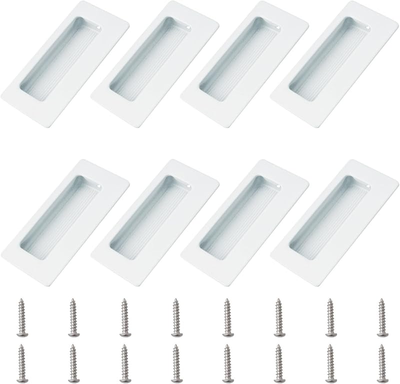 Manija oculta empotrada acero inox 8uds blanco