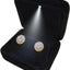 Caja terciopelo pendientes luz LED regalo joyería boda