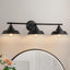 Lámpara tocador baño 32pulg aplique negro 3 luces rústicas
