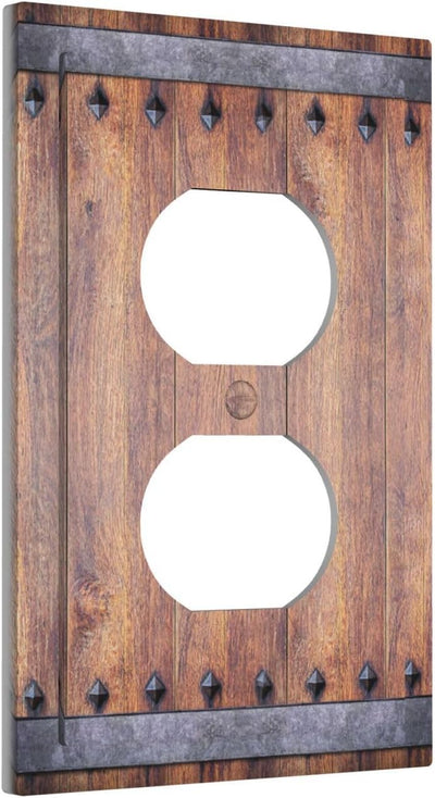 Cubiertas tomacorrientes madera marrón rústica