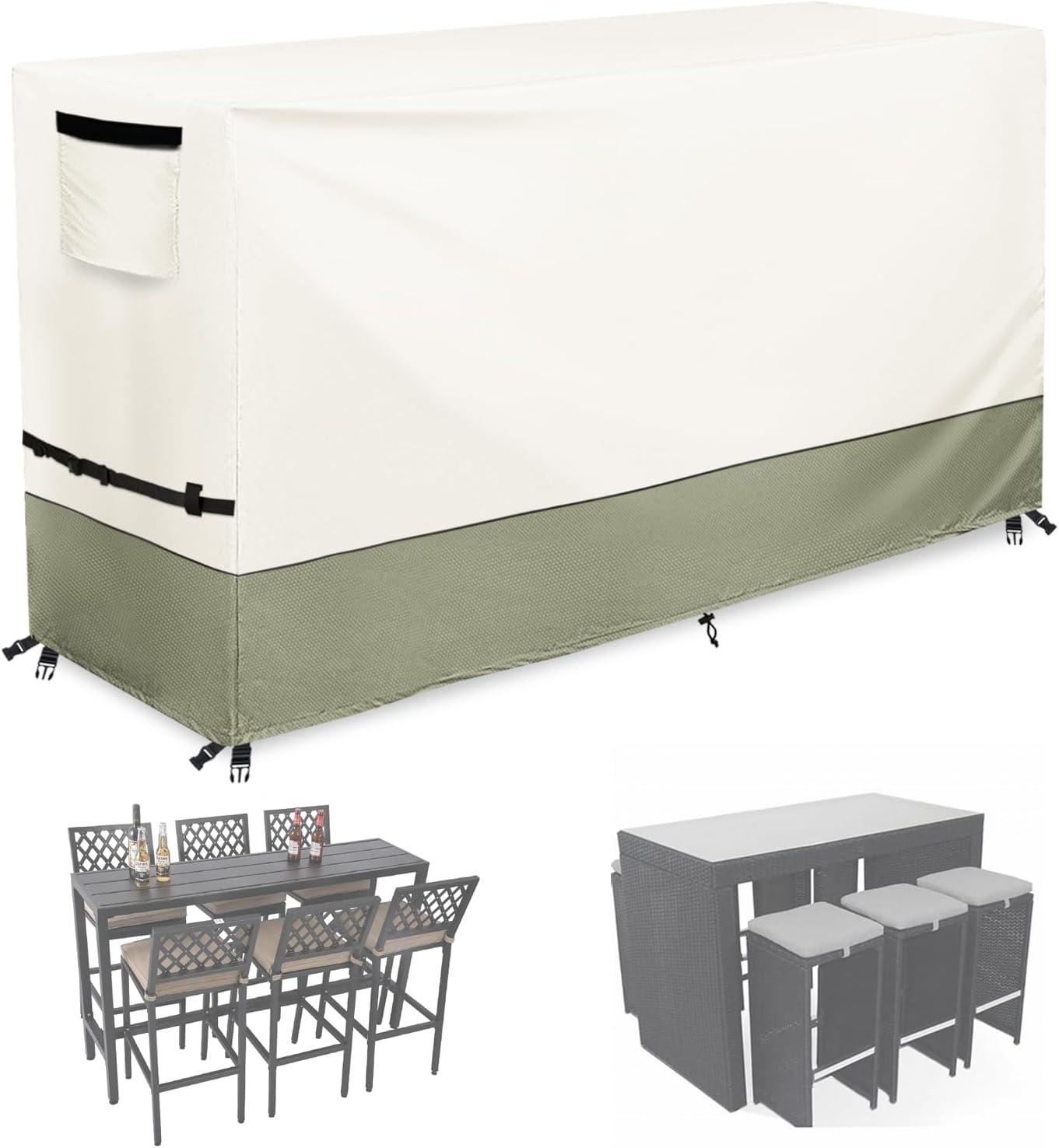 Fundas set comedor patio 7 pzas mesa mimbre 76pulg