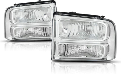 Faros delanteros cromados compatibles F250 05-07 F350
