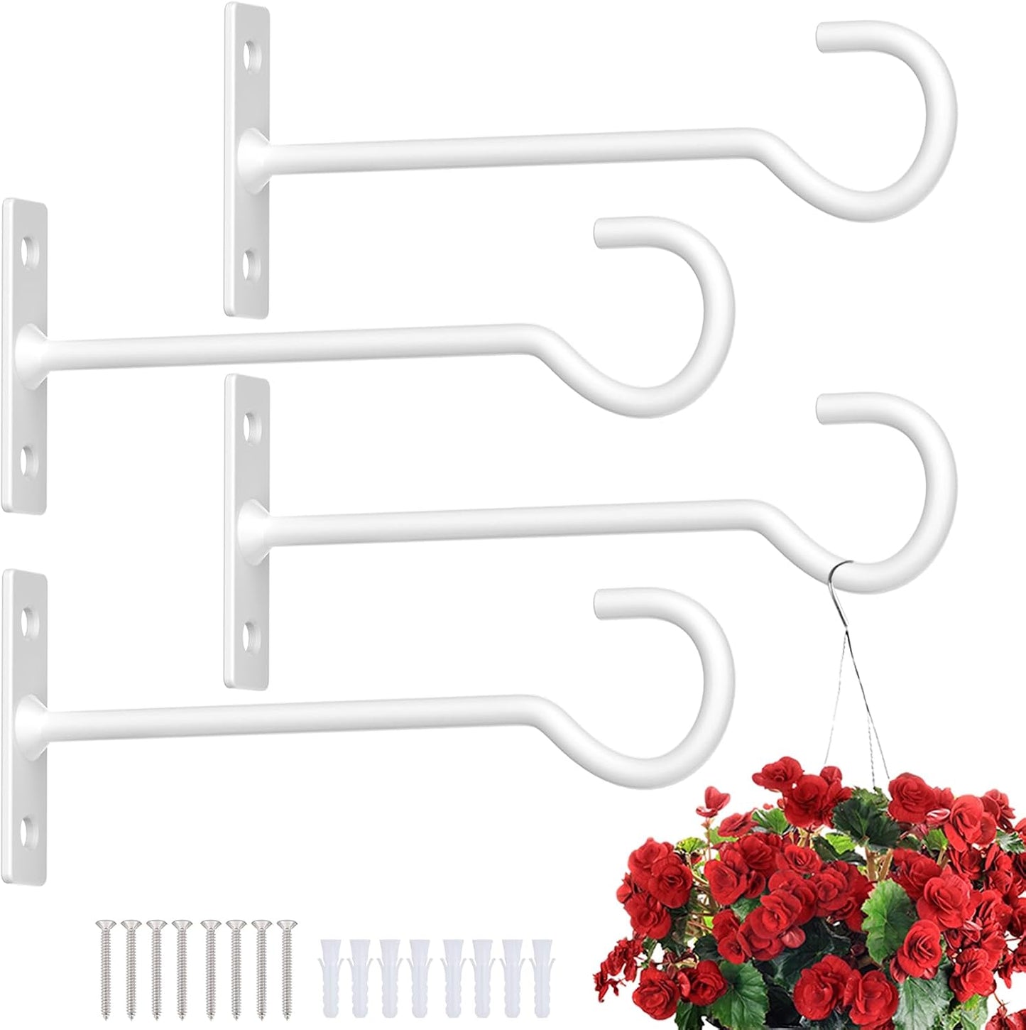 Ganchos metal decorativo para linternas y comedero pájaros 6pulg