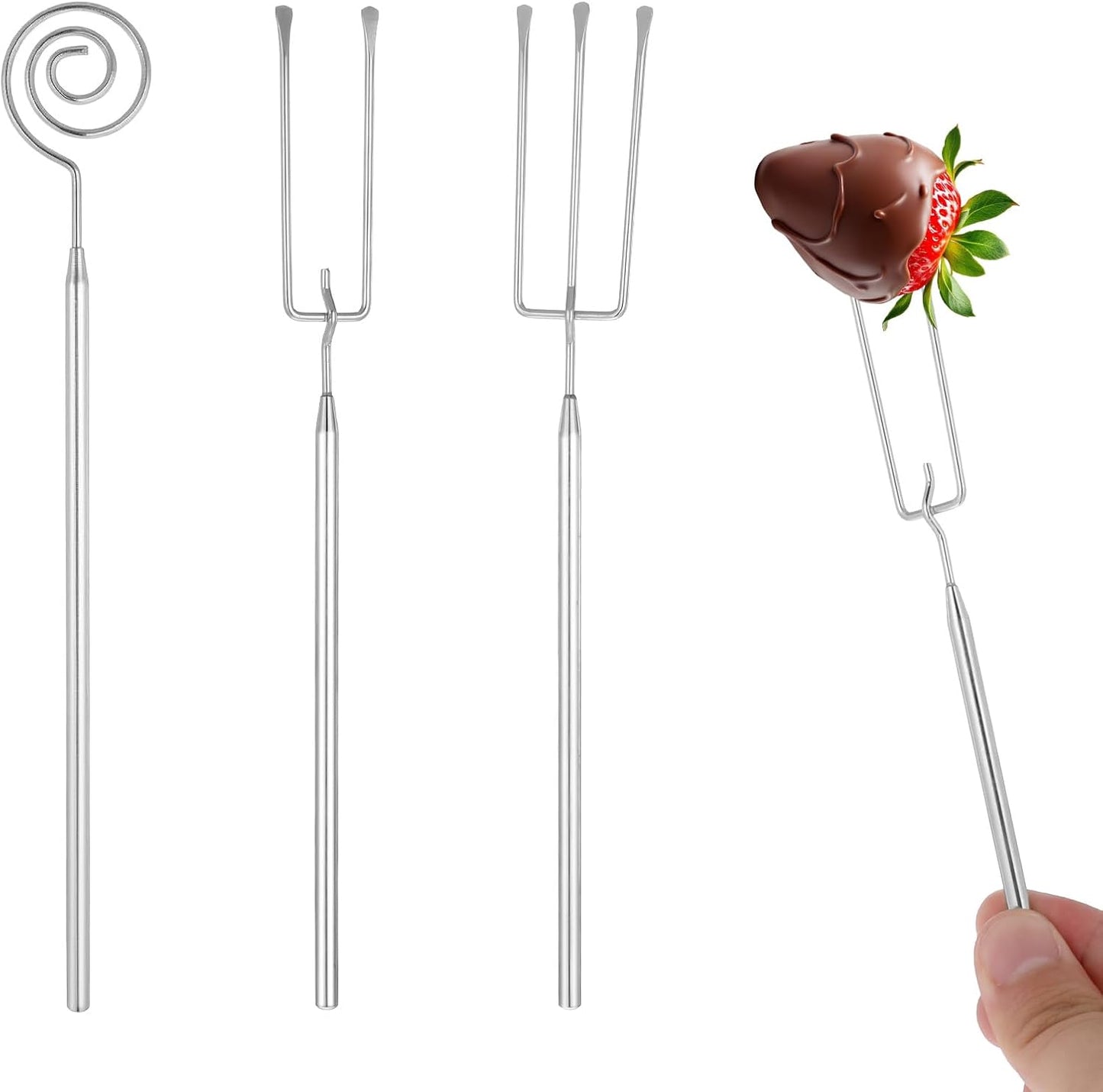 3 herramientas inmersión chocolate cuchara ranurada tenedor acero inox