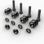 Kit hardware acoplamiento 4 puntos negro mate Harley