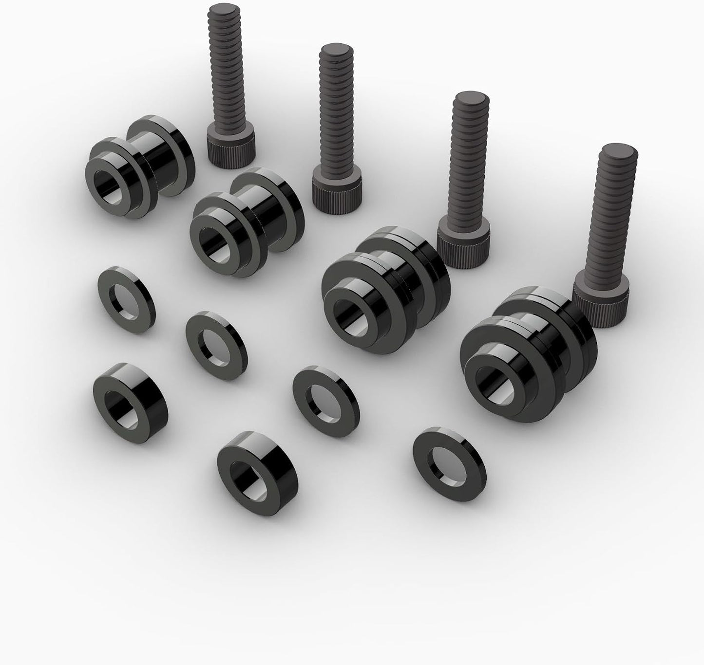 Kit hardware acoplamiento 4 puntos negro mate Harley