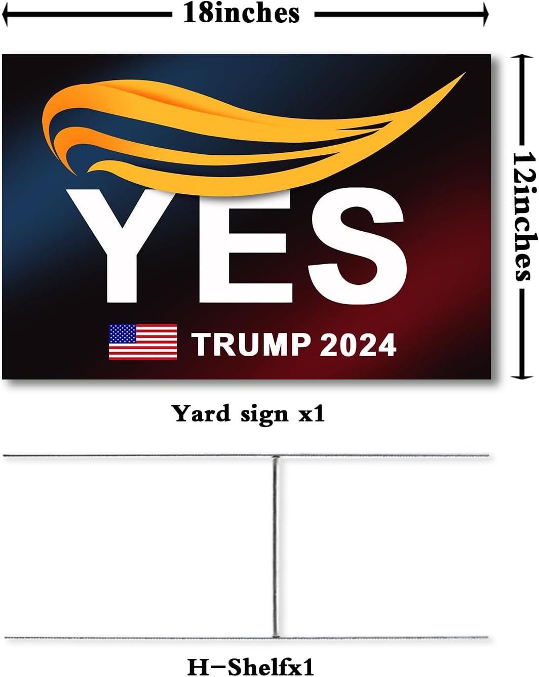 Letreros Trump Yard 18x12pulg doble cara resistentes decoloración