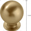 Manijas latón gabinete 1-1/4pulg bola champán bronce