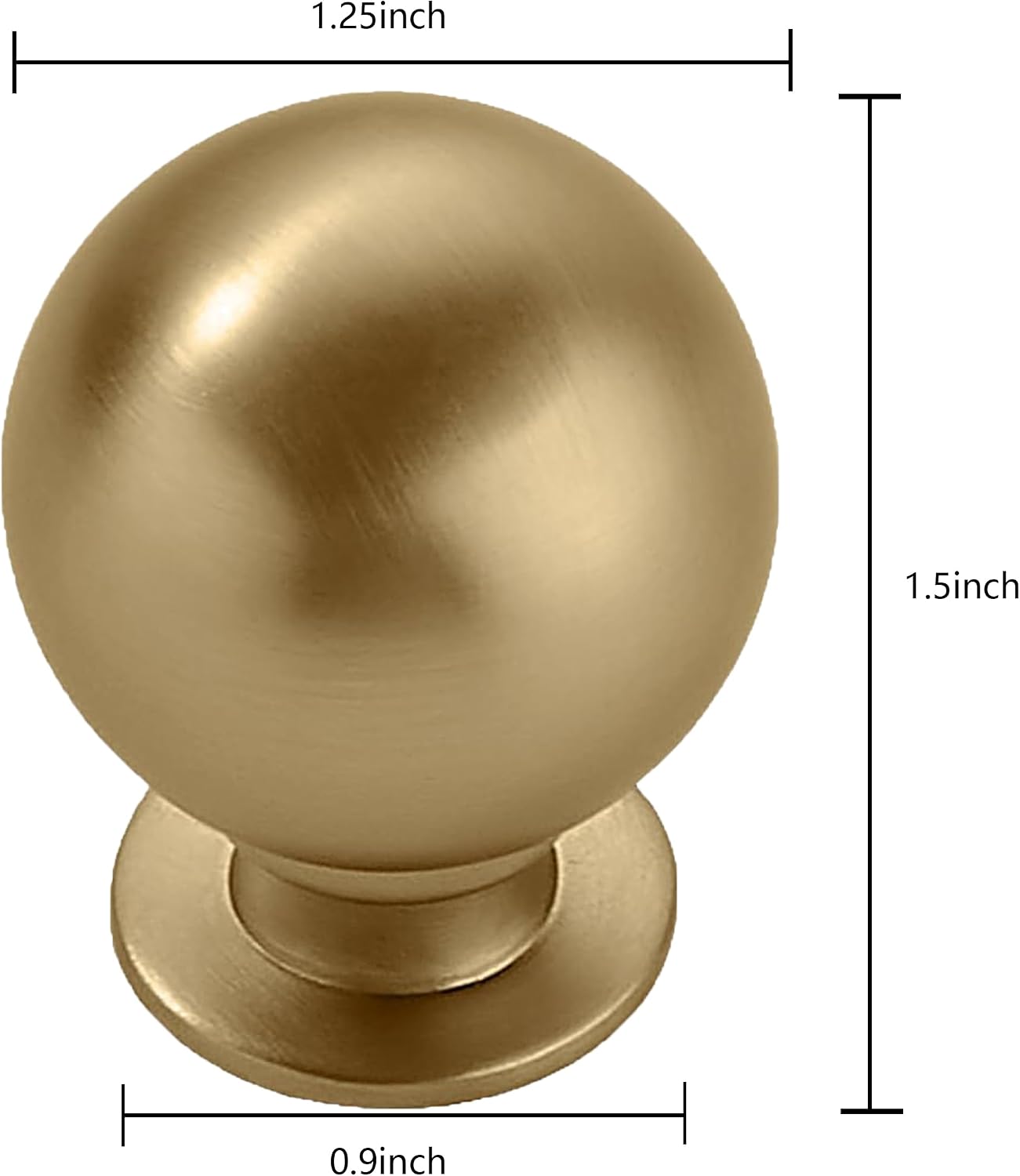 Manijas latón gabinete 1-1/4pulg bola champán bronce