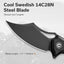 Cuchillo plegable EDC hoja 14C28N G10 3.1"