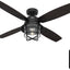 Ventilador techo 52pulg led control remoto negro hierro