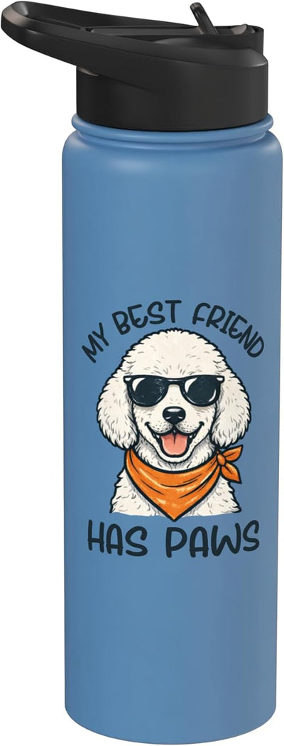 Botella de agua acero inoxidable con diseño de perro amante de los perritos