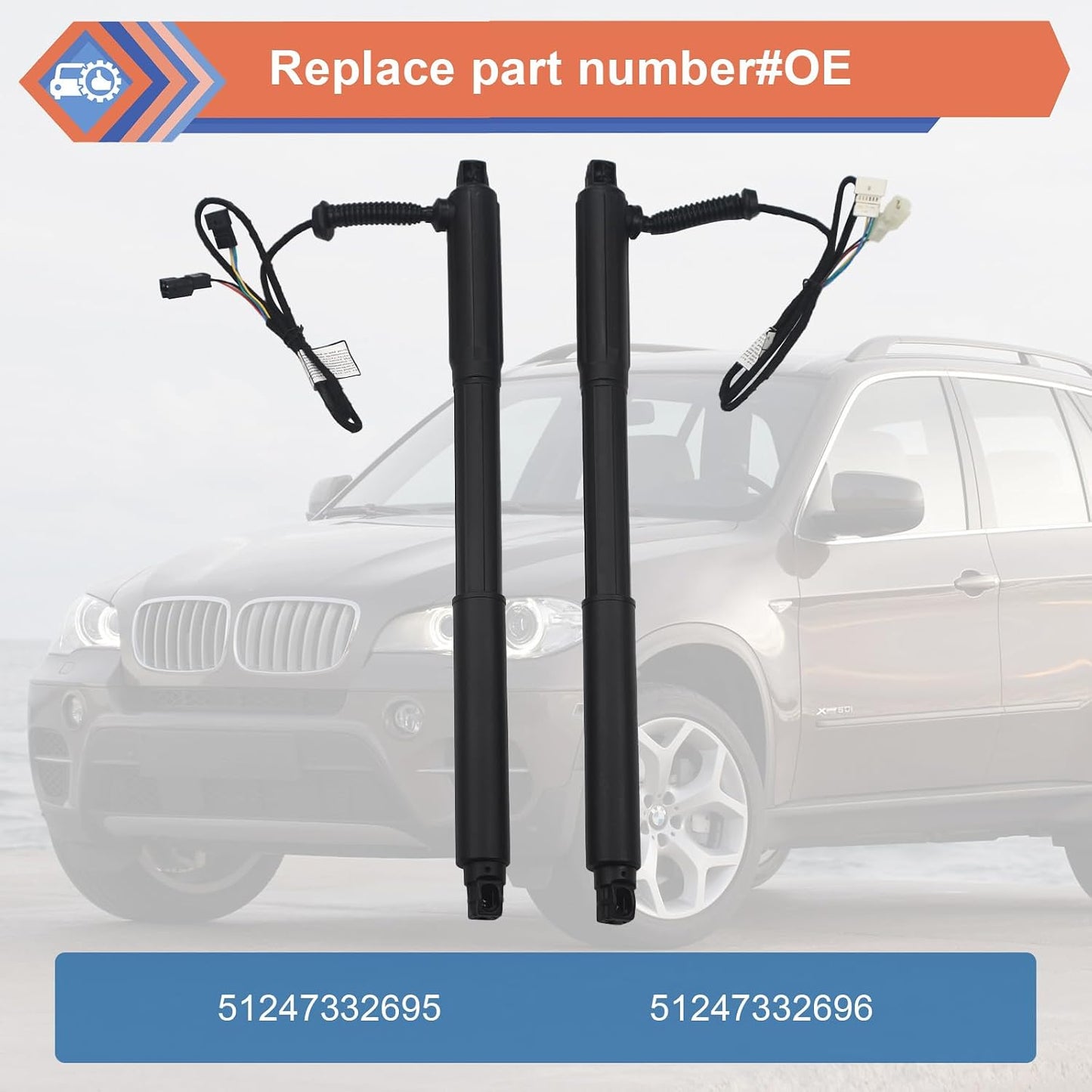 2 Pzas Amortiguadores Eléctricos Portón Trasero BMW X5 07-13