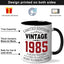 Taza café retro cerámica 11oz 1985 para cumpleaños