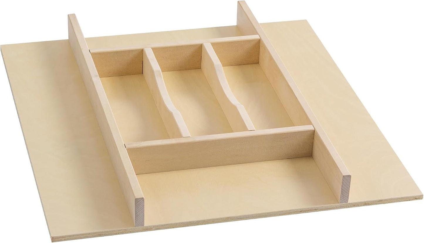 Organiz. cubiertos madera cajón cocina