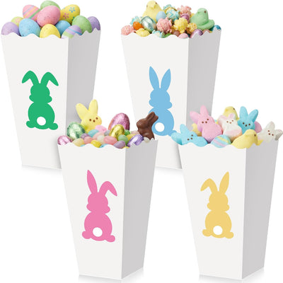 24 Cajas Palomitas Pascua Recipientes Papel Conejo Galletas Fiesta