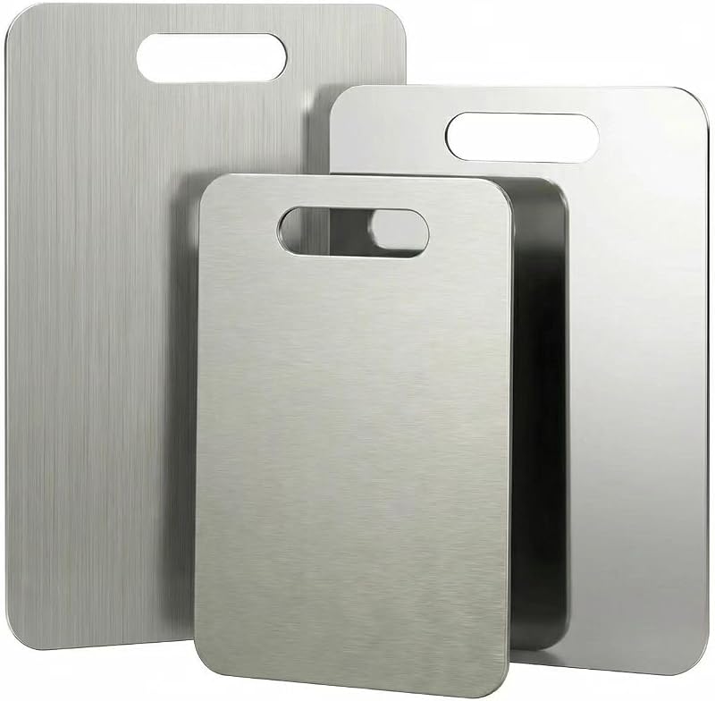 3 Tablas Cortar Acero Inox 15.3x11 y 13.4x9 Pulg Antiadherentes