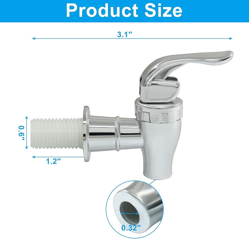 Grifo dispensador bebidas estilo empuje 2 pzas plateado