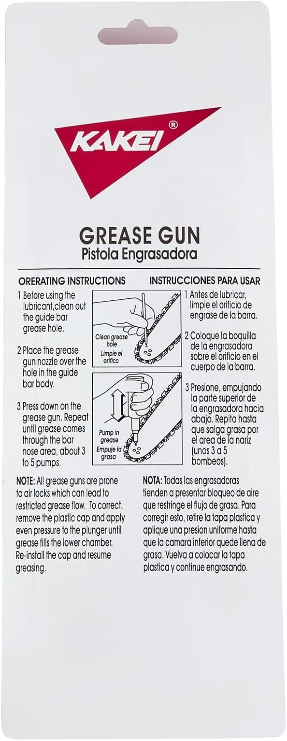 Pistola grasa motosierra 1.5oz lubricante engranaje barra guía