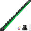 Organizador magnético enchufes aluminio 3/8pulg 14 clips verde
