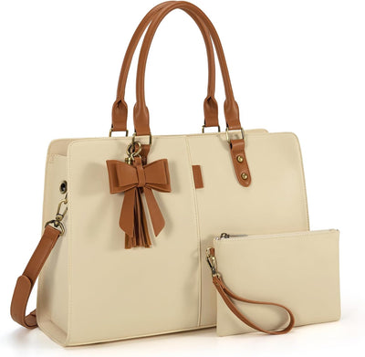 Bolsa mano laptop 15.6pulg maletín hombro con clutch 2 pzas