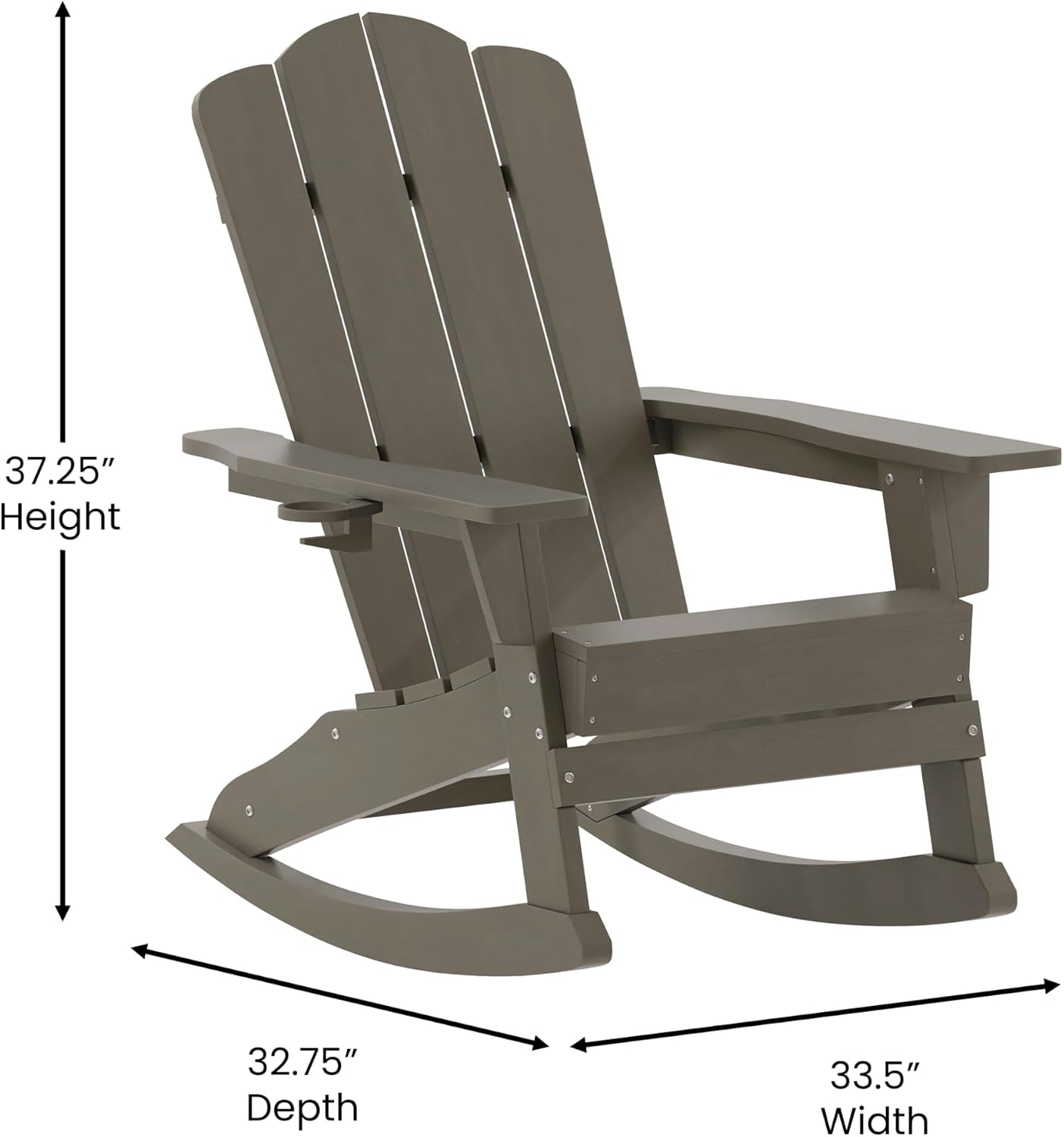 Silla mecedora Adirondack poliresina color marrón