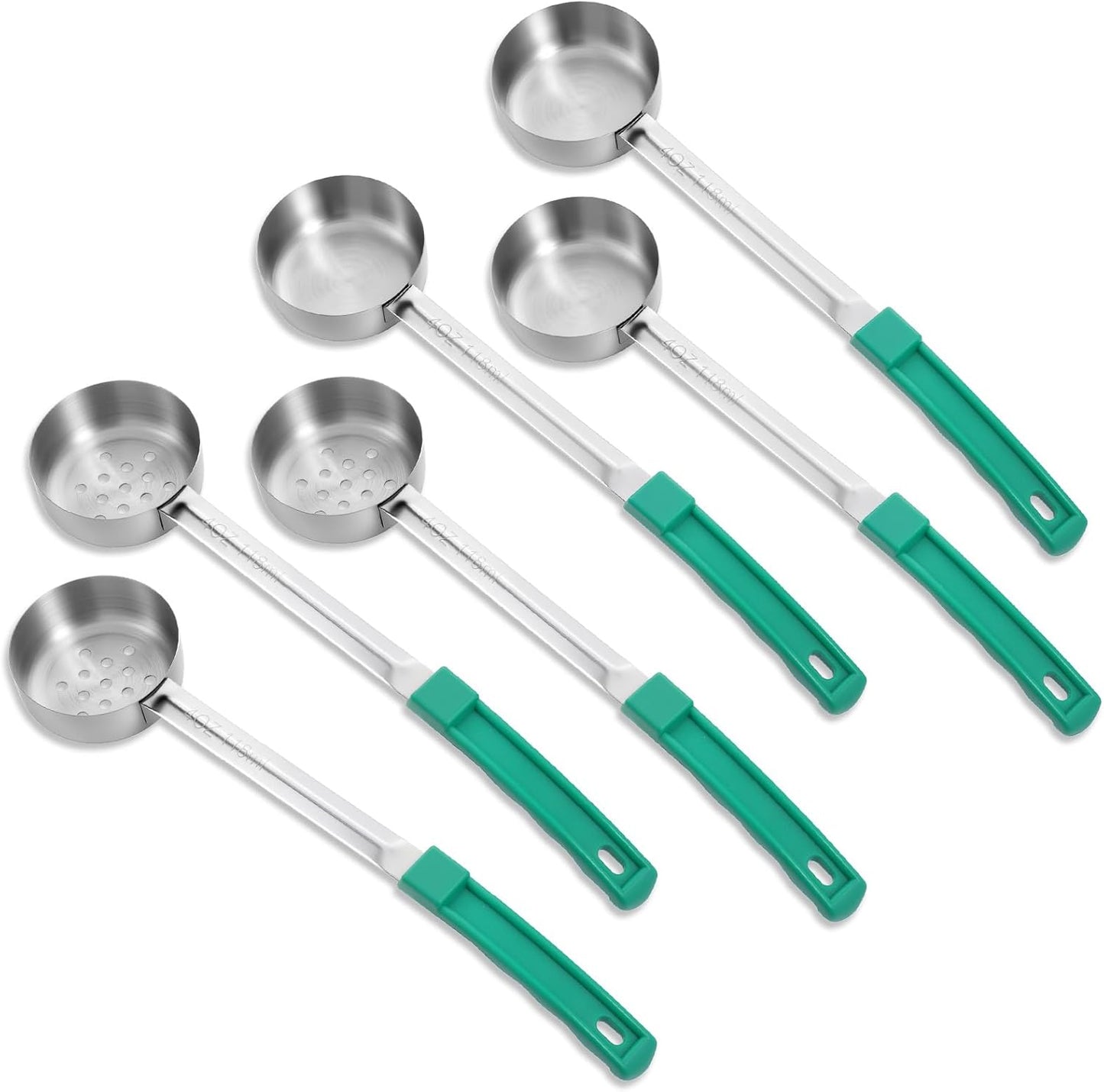 6 Cucharas Servicio Acero Inox 4oz para Medir Alimentos