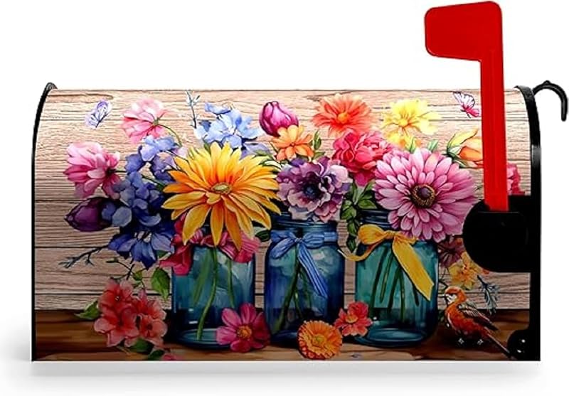 Fundas magnéticas para buzón 18x21pulg diseño flores rústico