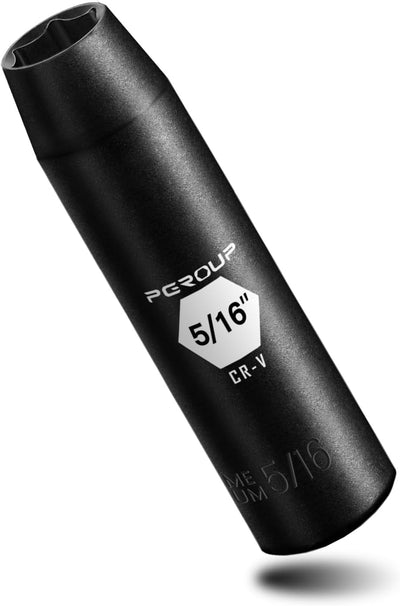 Enchufe impacto profundo 3/8 SAE 5/16" acero Cr-V fosfato