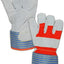 Guantes cuero forrado Kevlar mediano 12 pzas gris/rojo/azul
