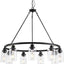Candelabro 9 luces rueda carreta negro ajustable 23-100"
