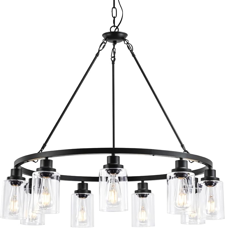 Candelabro 9 luces rueda carreta negro ajustable 23-100"