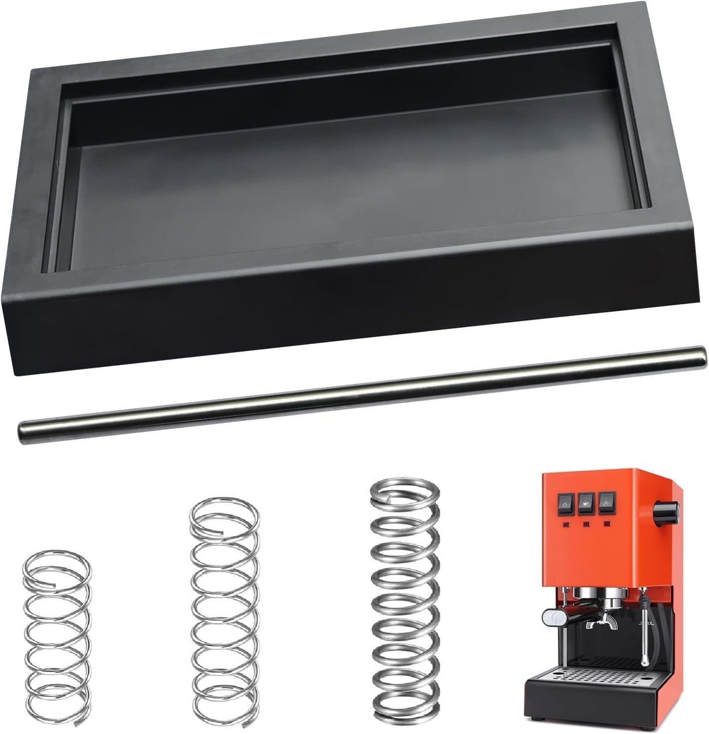 Bandeja de goteo delgada perfil bajo 6-12 bares kit modificacion resorte OPV tubo acero inoxidable compatible maquina cafe