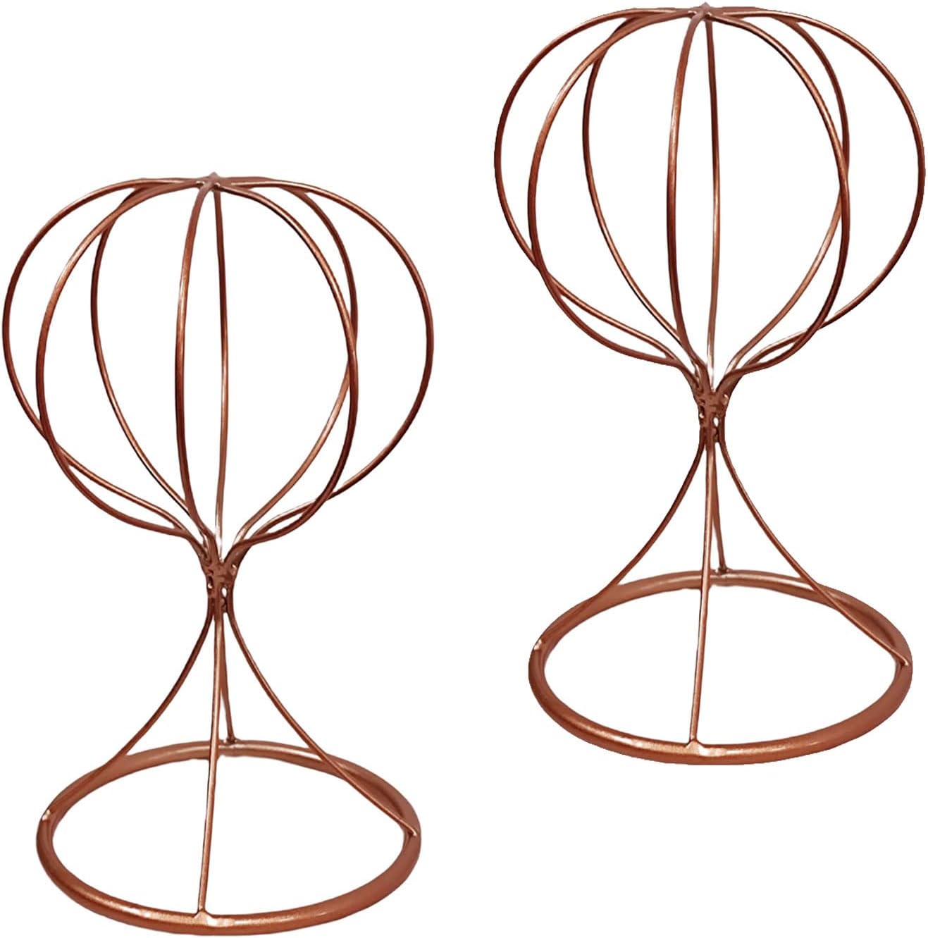 2 Soportes Metal Modernos para Sombrero Color Oro Rosa