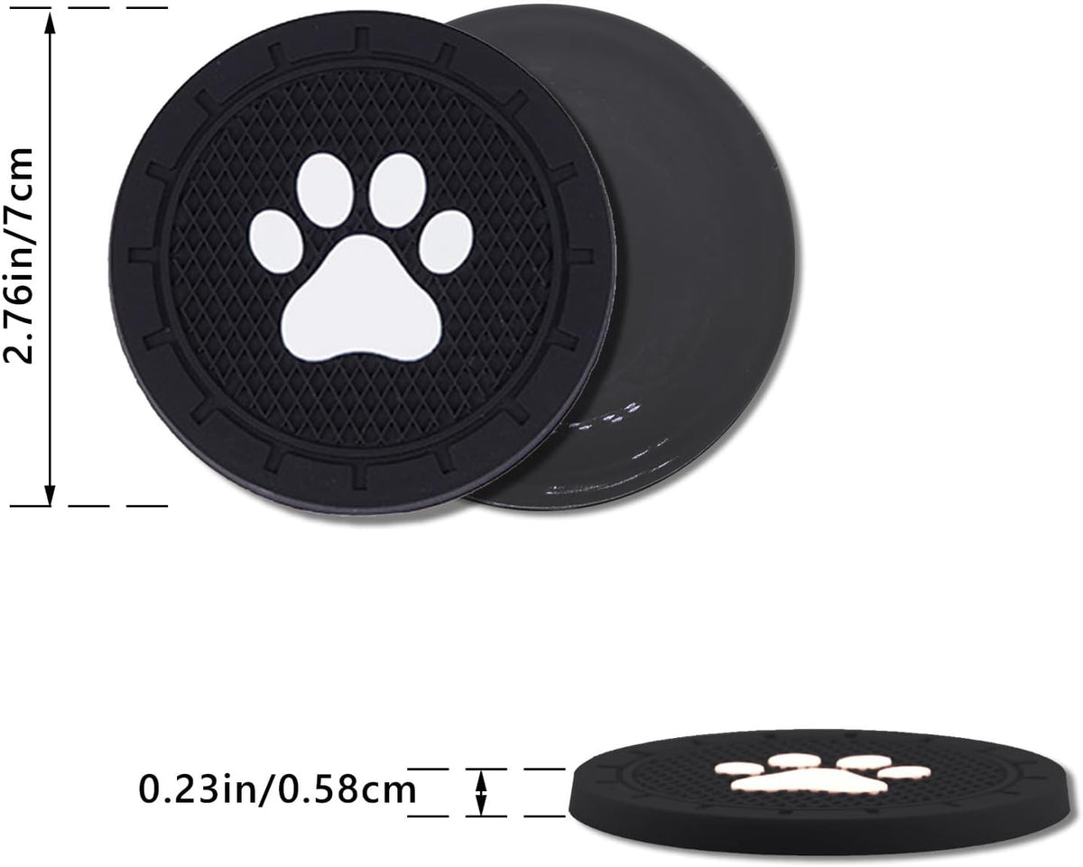 4 Posavasos Coche con Pata Perro Antideslizante 2.75pulg