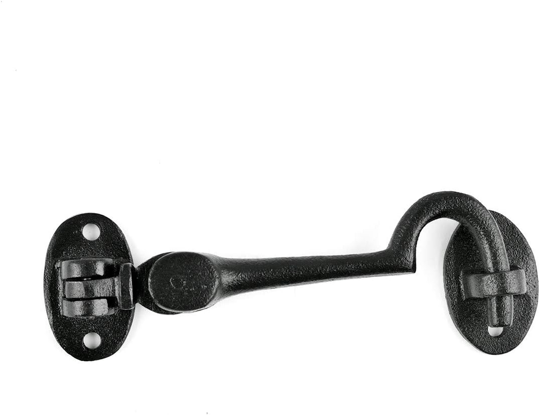 Cerradura puerta 4.5" hierro forjado negro con pestillo