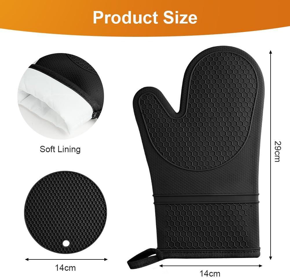 Guantes horno silicona antideslizante 464°F para cocina barbacoa