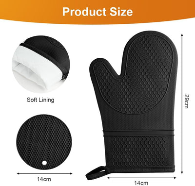 Guantes horno silicona antideslizante 464°F para cocina barbacoa