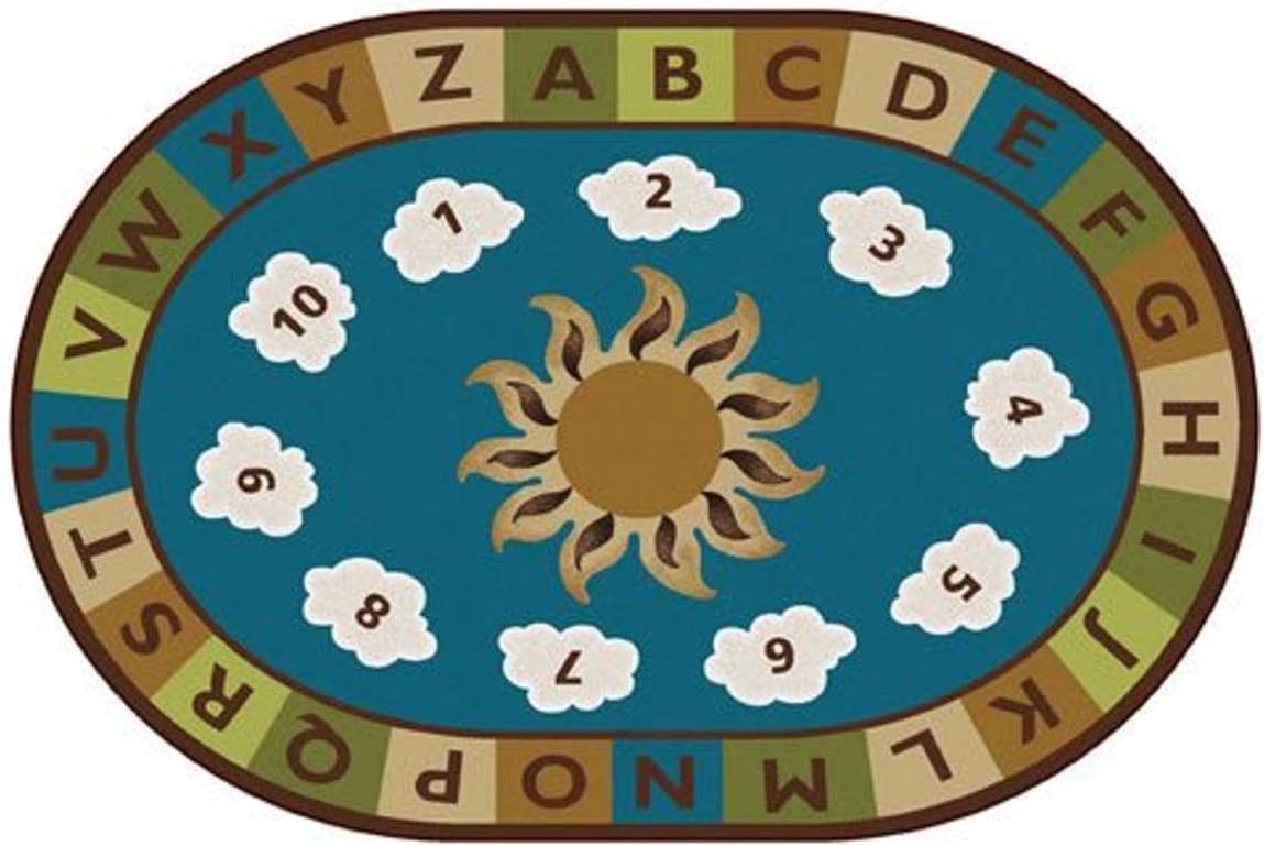 Alfombra ovalada 9x6ft color marrón