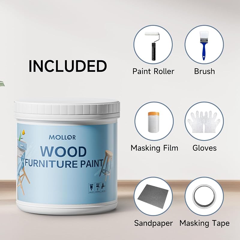 Pintura mate para muebles y metal 32oz blanco con herramientas