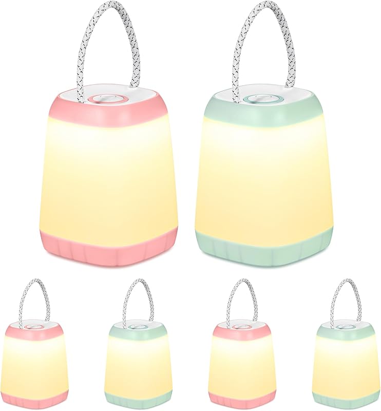 6 Faroles Camping LED Inalámbricos 4.92x3.54pulg 3 Modos