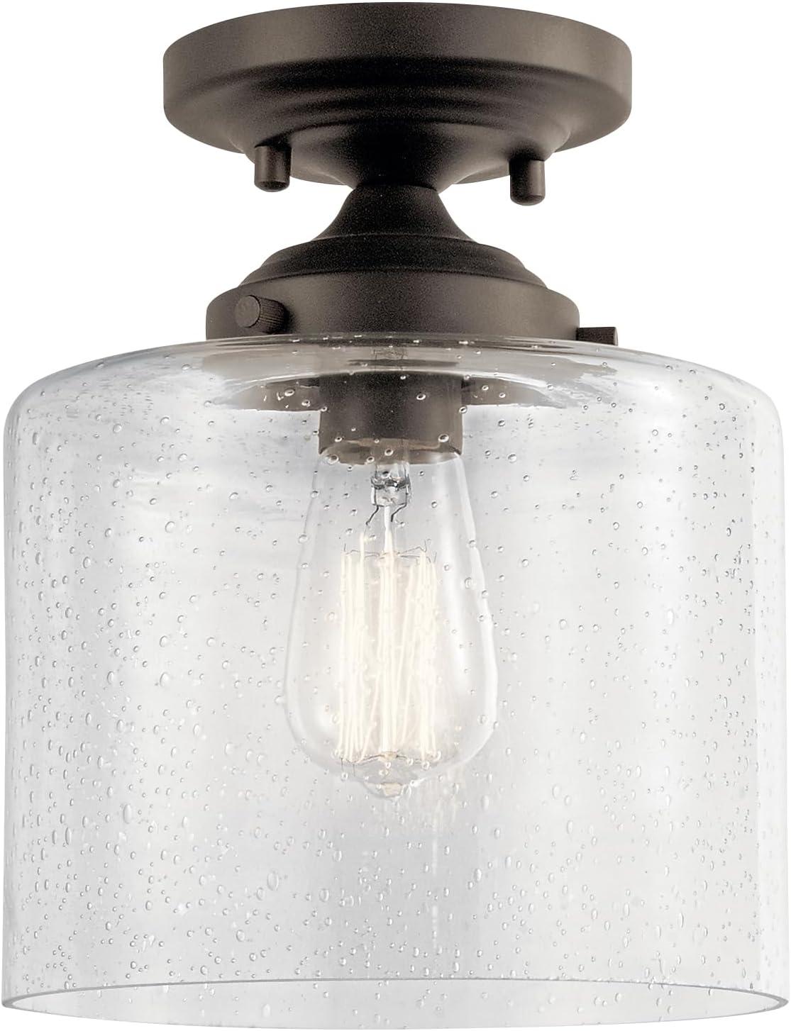Luz semiempotrada 8.5 pulg vidrio transparente bronce