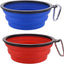 Cuencos plegables perros 34oz con clip 2unid azul rojo