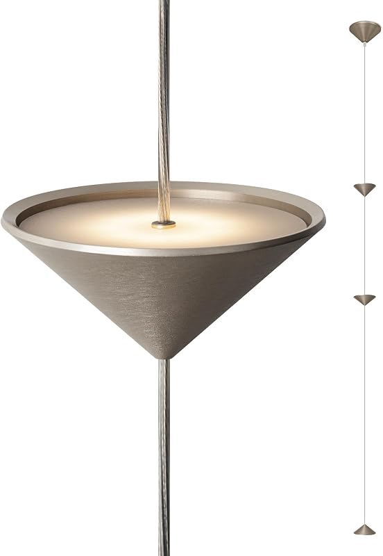 Lámpara colgante LED regulable moderna 9W níquel cepillado